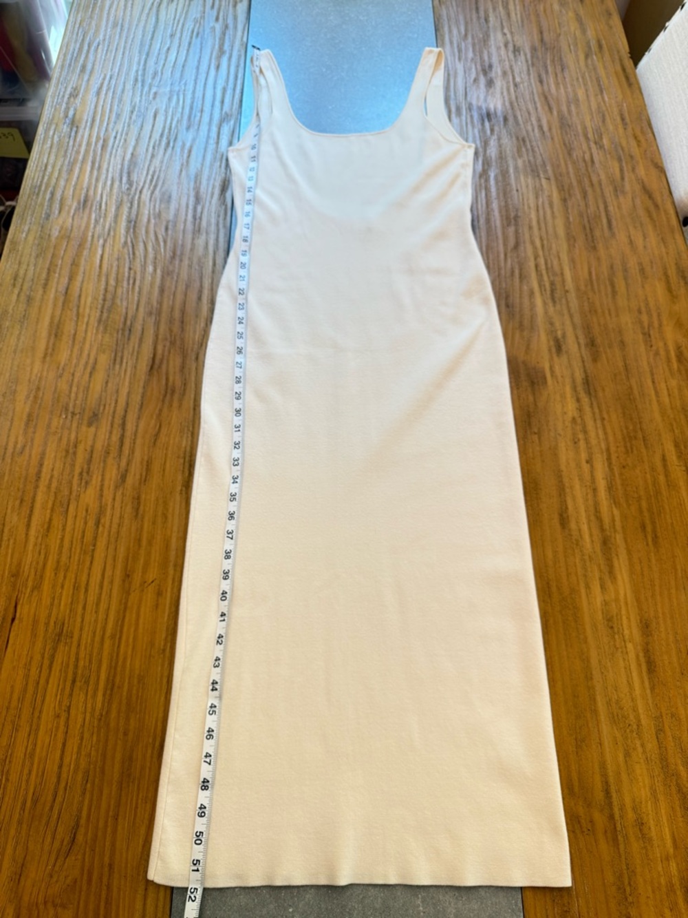 MESHKI Amara Scoop Neck Low Back Knit Maxi Dress Cream Size Medium NWOT - Picture 6 of 13